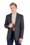 BARABAS Men's Tweed Checkered Plaid Sport Coat Blazer 3BL09 Black