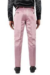 BARABAS Men's Solid Color Plain Shiny Chino Dress Pants 3CP02 Pink