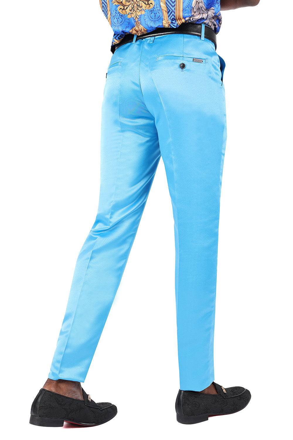 BARABAS Men's Solid Color Plain Shiny Chino Dress Pants 3CP02 neon 