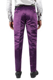 BARABAS Men's Solid Color Plain Shiny Chino Dress Pants 3CP02 Purple