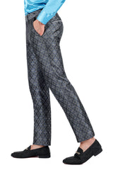 BARABAS Men's Decorative Geometric Printed Chino Pants 3CP05 Gray