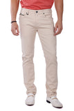 Barabas Men's Slim Fit Solid Color Plain Premium Jeans 3CPW32 Cream