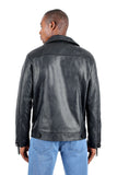 BARABAS Men's Faux Leather Zipper Closure Motorcycle Jacket 3JPU20 Black