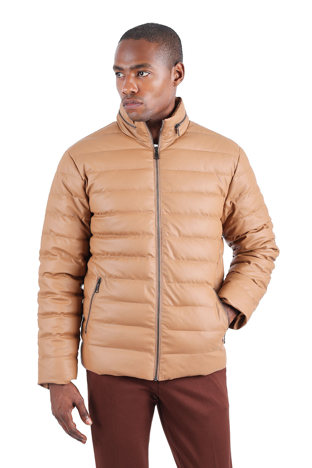 BARABAS Men's Lightweight Hooded Insulated Puffer Jacket 3JPU22 Camel