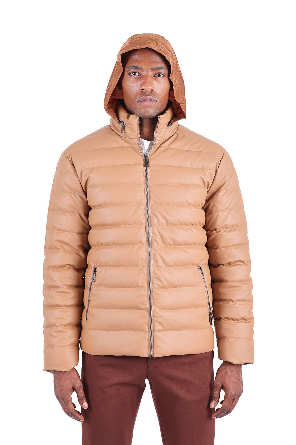 BARABAS Men's Lightweight Hooded Insulated Puffer Jacket 3JPU22 Camel