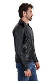 Barabas Men's Spiked Premium Motorcycle Biker Jacket 3JPU26 Black and Black