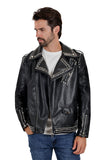 Barabas Men's Spiked Premium Motorcycle Biker Jacket 3JPU26 Black and Silver