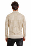 Barabas Men's Rhinestone Long Sleeve Turtleneck Sweater 3LS2107 Cream
