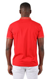 Barabas Men's Collar Pattern Short Sleeve Solid Color Shirts 3P01 Red