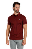 Barabas Men's Premium Solid Diamond Polo Short Sleeve Shirts 3P07 Wine