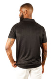 BARABAS Men's Greek Key Pattern Stretch Short Sleeve Polo Shirt 3P10 Black