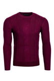 Barabas Men's Greek Key Knitted Stretch Crew Neck Sweaters 3PLS02 Purple
