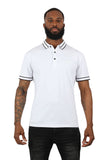 Barabas Men's Solid Color with Logo Polo Shirts 3PP832 White Black