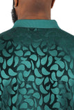 Barabas Men's Petal Floral Short Sleeve Polo Shirt 3PP834 Emerald