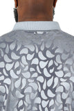 Barabas Men's Petal Floral Short Sleeve Polo Shirt 3PP834 Silver