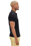 BARABAS Men's Polka Dotted See Through Short Sleeve Polo Shirts 3PP835