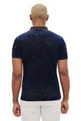 BARABAS Men's Polka Dotted See Through Short Sleeve Polo Shirts 3PP835