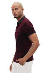 BARABAS Men's Polka Dotted See Through Short Sleeve Polo Shirts 3PP835