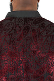 Barabas Men's Floral Paisley Short Sleeve Polo Shirts 3PP836 Burgundy 