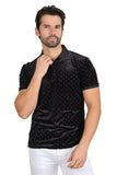 BARABAS Men's Textured Diamond Design Short Sleeve Polo Shirts 3PP837