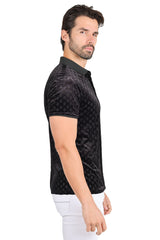 BARABAS Men's Textured Diamond Design Short Sleeve Polo Shirts 3PP837