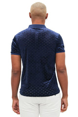 BARABAS Men's Textured Diamond Design Short Sleeve Polo Shirts 3PP837