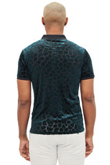 BARABAS Men's Leopard See Through Short Sleeve Polo Shirts 3PP838