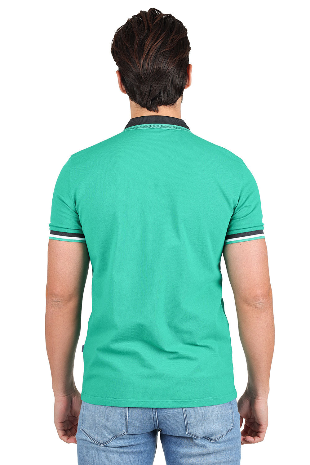 BARABAS Men's Premium Solid Color Short Sleeve Polo shirts 3PP839 Green