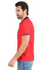 BARABAS Men's Premium Solid Color Short Sleeve Polo shirts 3PP839 Red