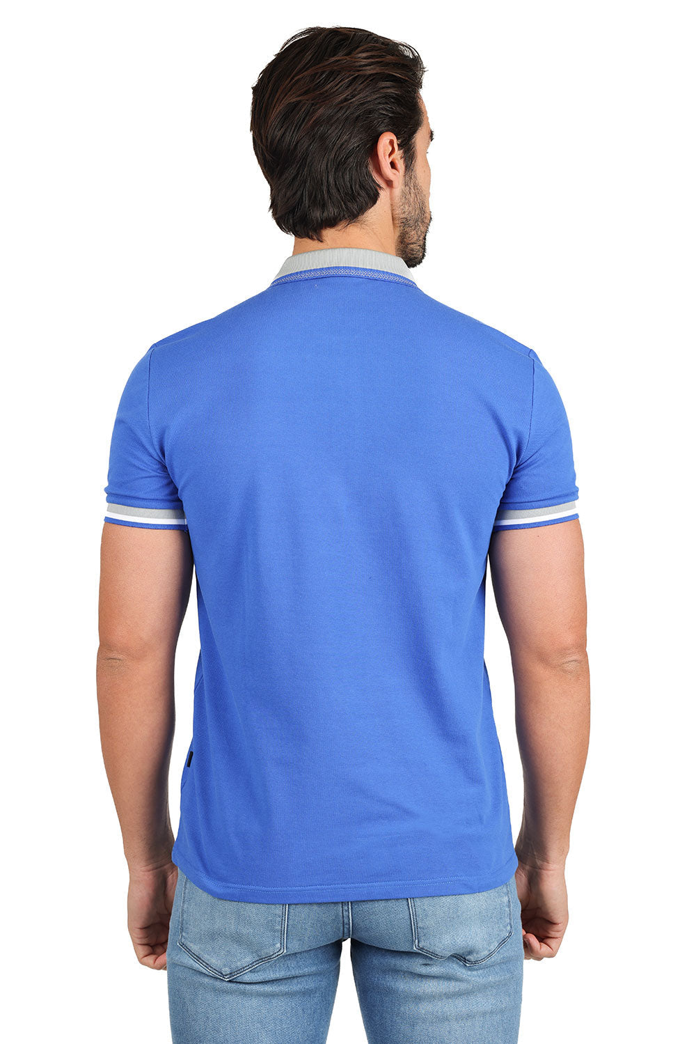 BARABAS Men's Premium Solid Color Short Sleeve Polo shirts 3PP839 Royal Blue
