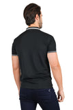 Barabas Men's Solid Color Cotton Short Sleeve Polo Shirts 3PS125 Black