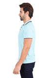 Barabas Men's Solid Color Cotton Short Sleeve Polo Shirts 3PS125 Blue