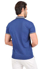 Barabas Men's Solid Color Cotton Short Sleeve Polo Shirts 3PS125 Navy