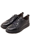 Barabas Men's Premium Leather Low Top Casual Sneaker 3SH21 Black