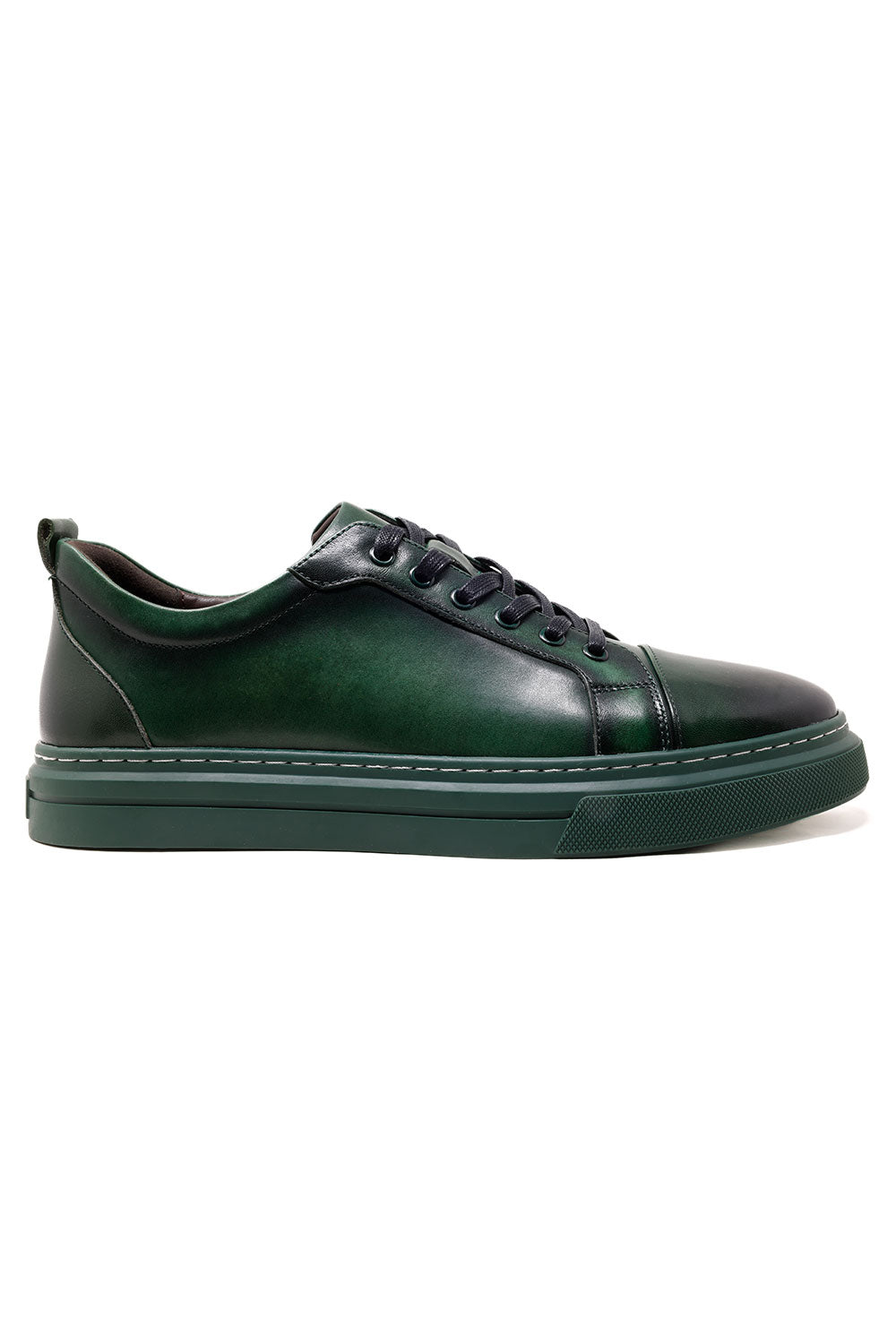 Barabas Men's Premium Leather Low Top Casual Sneaker 3SH21 Green