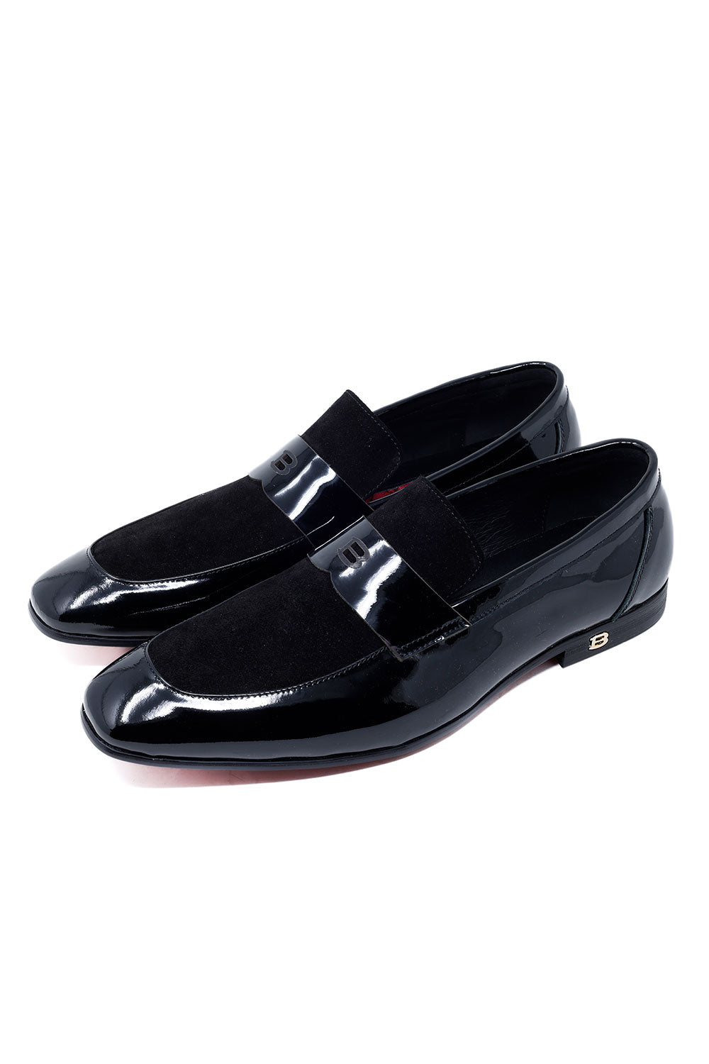 Barabas Men's Shinny Bright Slip On Loafer Shoes 3SH26 Black
