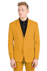 BARABAS Men's Brushed Cotton Notched Lapel Matt Suit 3SU02 Mustard