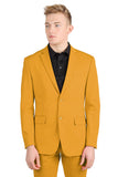 BARABAS Men's Brushed Cotton Notched Lapel Matt Suit 3SU02 Mustard