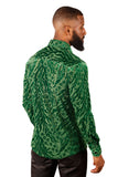 BARABAS Men's See Through FLoral Long Sleeve Button Down Shirt 3SVL26 Green