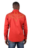 BARABAS Men's Horseshoe Studded Long Sleeve Western Shirts 3WS2 Red