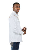 BARABAS Men's Horseshoe Studded Long Sleeve Western Shirts 3WS2 White