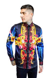 BARABAS Men's Printed Floral Greek Pattern Button Down Shirts SP612 Multi