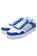 Barabas Men's Premium Walking Running Sneakers Low Cut 4SK02 White Blue