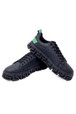 Barabas Men's Wholesale  Premium Greek Key Pattern Sole Sneakers 4SK06 Black Green