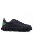 Barabas Men's Wholesale  Premium Greek Key Pattern Sole Sneakers 4SK06 Black Green