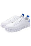 Barabas Men's Wholesale  Greek Key Sole Pattern Premium Sneakers 4SK06 Light Blue White 