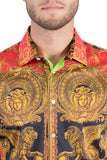 BARABAS Men's Printed Medusa Baroque Design Button Down Shirts B299 
