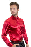 Barabas Wholesale Men's Shinny Button Down Long Sleeves Shirts B302 Red