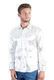 Barabas Wholesale Men's Shinny Button Down Long Sleeves Shirts B302 White