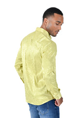 BARABAS Men's textured floral button down dress shirts B309 illuminating